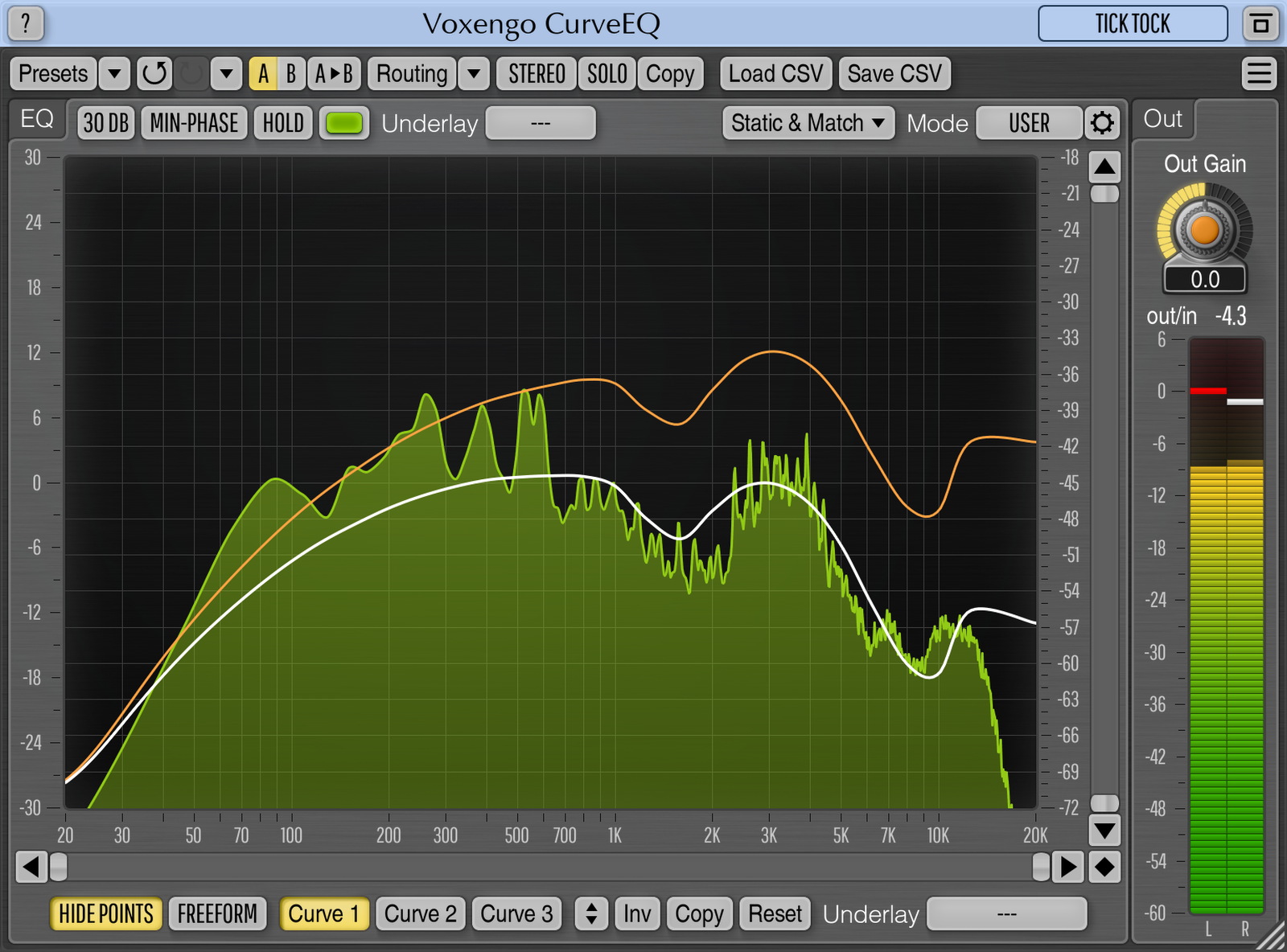 Screenshot of Voxengo CurveEQ VST