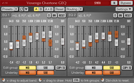 Voxengo Overtone GEQ 1.10 Screenshot