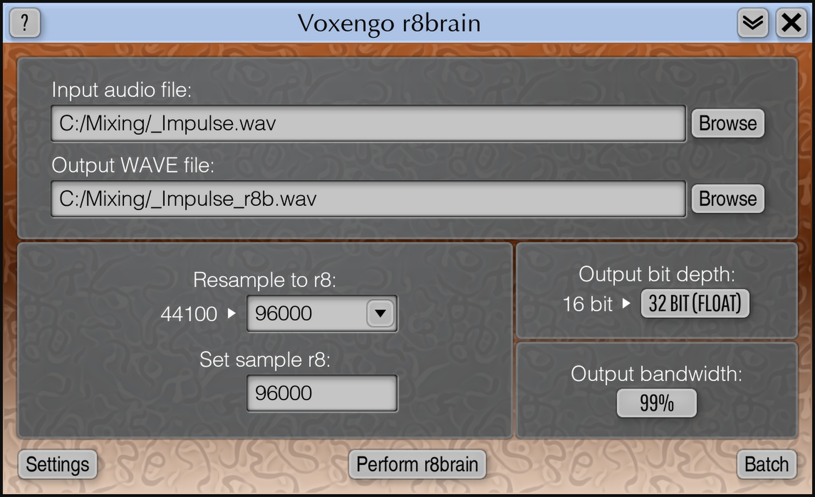 Click to view Voxengo r8brain 1.9 screenshot