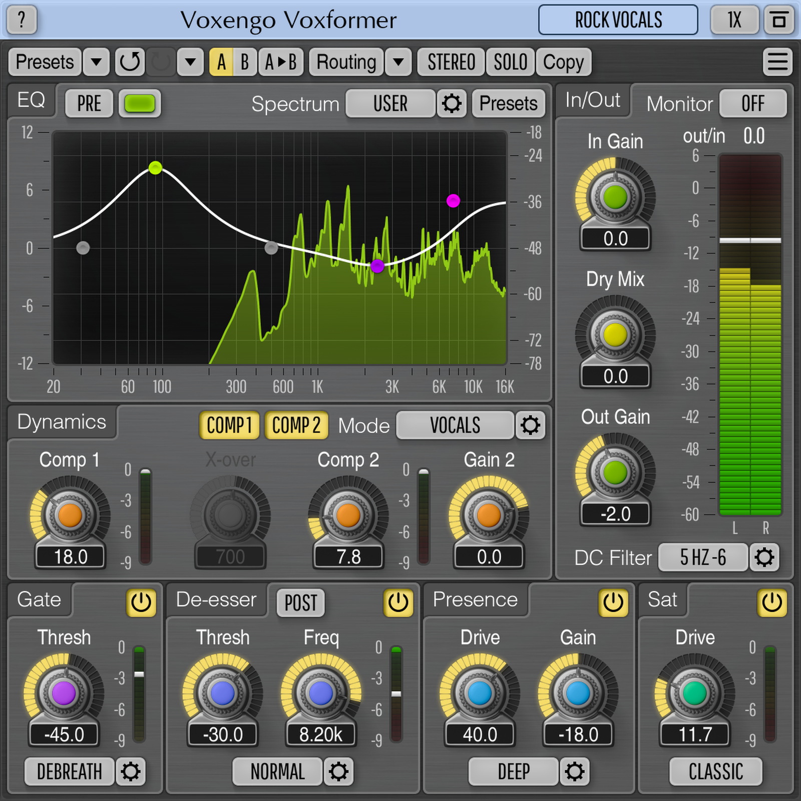 Screenshot of Voxengo Voxformer VST 1.6