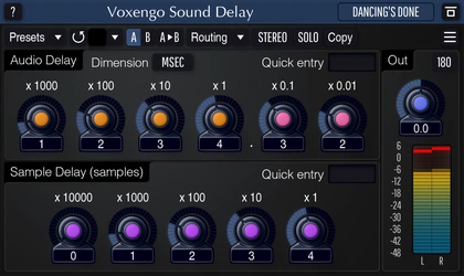 Voxengo Sound Delay developer interface artwork