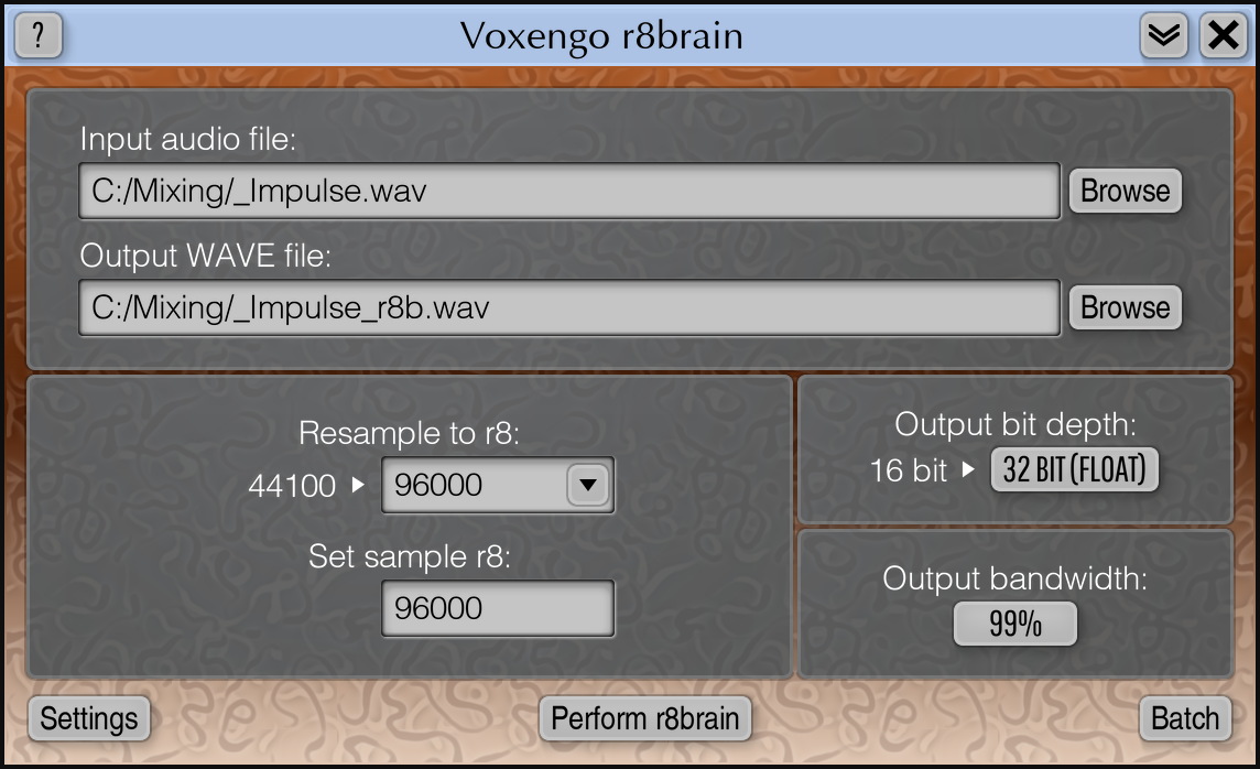 Voxengo r8brain - Free Sample Rate Converter Tool