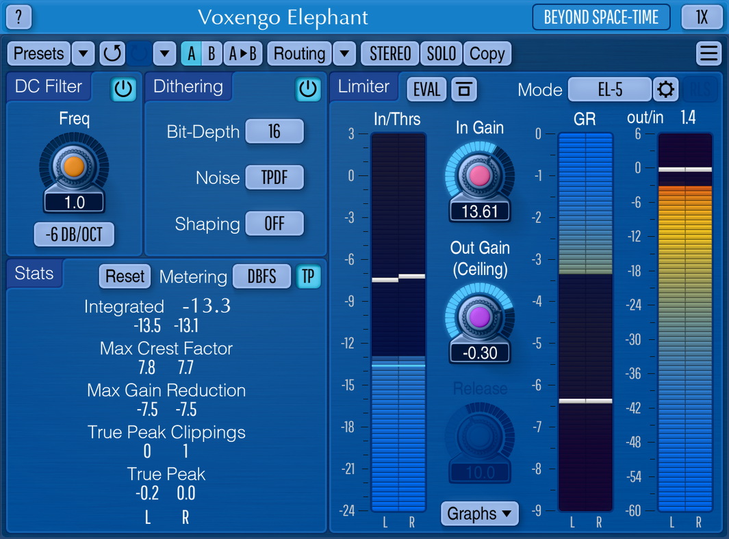 Voxengo Elephant 透明系リミッティングで最終段を管理