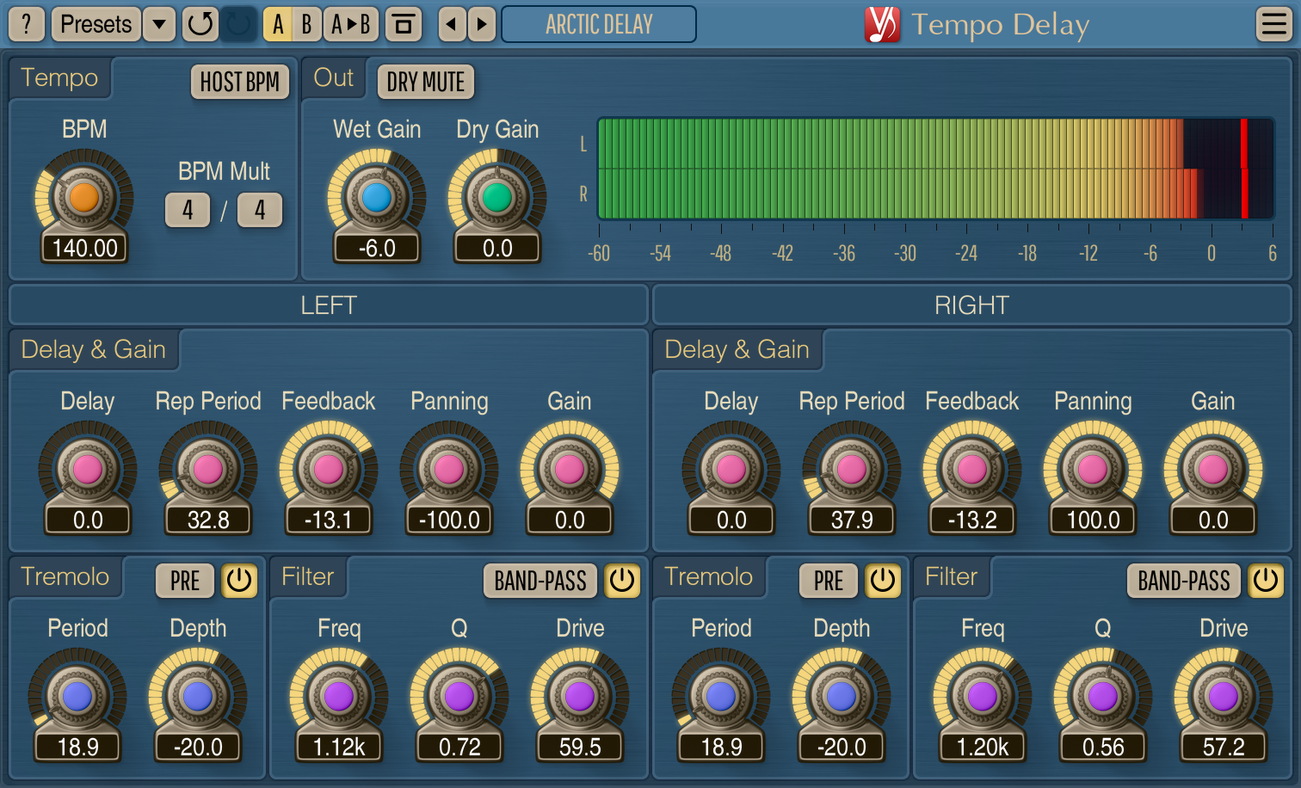 Voxengo Tempo Delay テンポ同期ディレイ
