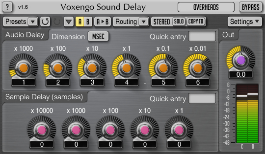 Voxengo Sound Delay 1.6 Screenshot